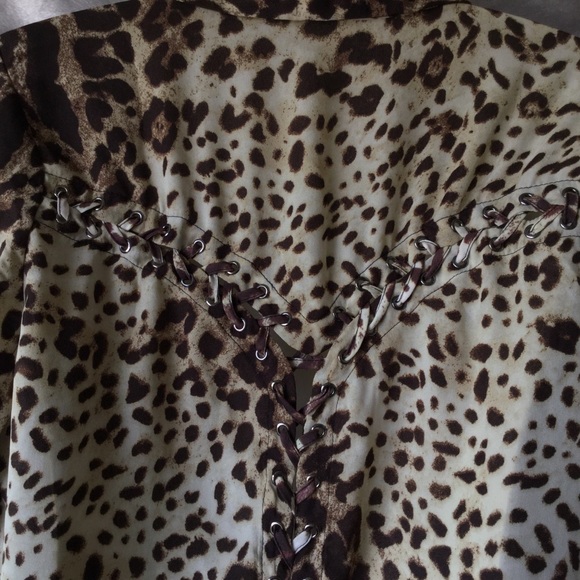 Le Lis Long Sleeve Animal Print Blouse Size M - Picture 4 of 8